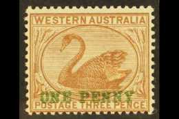 WESTERN AUSTRALIA  1893 1d On 3d Pale Brown Surcharge Wmk CA, SG 109, Fine Mint. For More Images, Please Visit... - Otros & Sin Clasificación