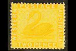 WESTERN AUSTRALIA  1876-81 2d Chrome-yellow WATERMARK CROWN TO RIGHT OF CC Variety, SG 71bw, Fine Mint, Very... - Otros & Sin Clasificación