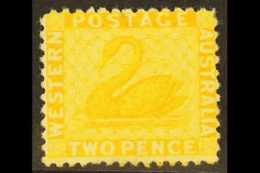 WESTERN AUSTRALIA  1882-85 2d Chrome-yellow Perf 12 WATERMARK CROWN TO RIGHT OF CA Variety, SG 83w, Fine Mint,... - Other & Unclassified