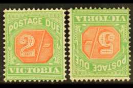 VICTORIA  1900-04 Postage Due 2s And 5s (inverted Wmk) , SG D32/33, Fine Unused Without Gum. (2) For More Images,... - Other & Unclassified