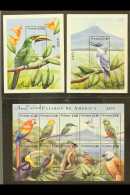 BIRDS - STAMPS SIGNED BY ARTIST  Nicaragua 2000 Birds Sheetlet And Pair Of Mini-sheets, SG MS3954 And MS3955,... - Sin Clasificación