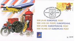 Belgium , Belgique , 2001 , FDC , 500 Years European Post , With Commemorative Medall - 2001-2010