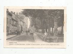 Cp , Publicité : Café Du Palais , 89 , JOIGNY , La Rue Notre Dame , Le Palais De Justice , L'église Saint André , Vierge - Advertising