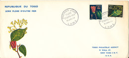 Togo FDC 15-1-1959 Flowers With Cachet And Sent To USA - Covers & Documents