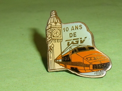 Pin's / Trains / TGV :  10 Ans De TGV , SNCF (verso , Temple )  TB2p - TGV