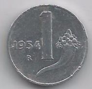 Italia Repubblica - 1 Lira 1954 R - 1 Lira