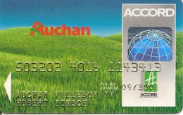 -CARTE-MAGNETIQUE-FIDELITE ACCORD AUCHAN VILLEBON-Exp 09/2001--TBE-RARE - Schede Bancarie Uso E Getta