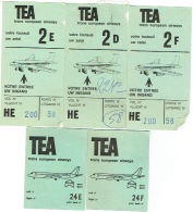 Aviation. Lot De 5 Boarding Pass. TEA. Tickets D'embarquement D'Avion. 1978 - Billetes