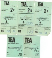 Aviation. Lot De 5 Boarding Pass. TEA. Tickets D'embarquement D'Avion. 1978 - Biglietti