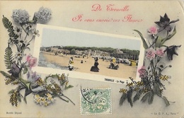 Souvenir: De Trouville Je Vous Envoie Ces Fleurs - La Plage - Carte La C.P.A. Paris - Souvenir De...