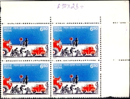 TRAFFIC SAFETY-INTERNATIONAL CONFERENCE-CORNER BLOCK OF 4-INDIA-1991-SCARCE-MNH-H1-475 - Andere (Aarde)