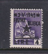 Venezia Giulia And Istria  Fiume Rijeka S 15 1945 4 Lira On 1 Lira Violet Mint Hinged - Jugoslawische Bes.: Fiume