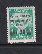 Istria Yugoslav Occupation Postage Due S 24 1947 30 Lira On 1L Green  Mint Hinged - Occup. Iugoslava: Litorale Sloveno