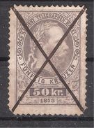 ÖSTERREICH / Autriche / Austria Telegraphen / Telegraphe 1873, Yvert N° 5, 50 K Gris Obl PLUME   TB Cote 600 Euros - Télégraphe