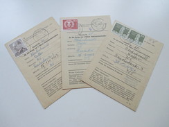 DDR Ausweis Für Den Bezug Von 3 Sätzen Sonderpostwertzeichen. 3 Stück Jeweils Frankiert Mit 2 Mark. Leipzig - Lettres & Documents