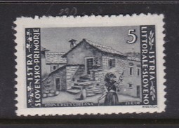 Istria Yugoslav Occupation S 47 1945 5L Grey Mint Never Hinged - Occ. Yougoslave: Littoral Slovène