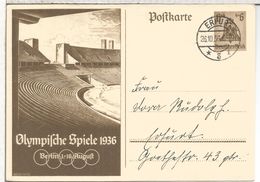 ALEMANIA REICH ENTERO POSTAL JUEGOS OLIMPICOS DE BERLIN 1936 MAT ERFURT - Estate 1936: Berlino