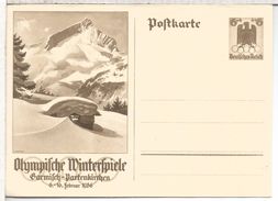 ALEMANIA REICH ENTERO POSTAL JUEGOS OLIMPICOS DE INVIERNO GARMISCH PARTENKIRCHEN - Invierno 1936: Garmisch-Partenkirchen