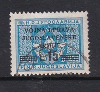 Istria Yugoslav Occupation S 74 1947  Overprinted 15 Lira On 0.50 Blue Used - Occup. Iugoslava: Litorale Sloveno