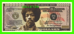 BILLETS , ONE MILLION DOLLARS - JIM HENDRIX - UNITED STATES OF AMERICA - - Autres & Non Classés