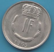 LUXEMBOURG 1 Franc 1965 KM# 51 JEAN GRAND-DUC DE LUXEMBOURG - Luxemburg