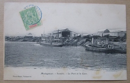 Madagascar Ivondro Port Et Gare Cpa Timbrée Voyagée 1908 - Madagascar