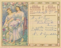 Télégramme Belge Illustré "jeunes Filles Aux Bouquets" Merxem Le 29 V 1933 - Sellos Telégrafos [TG]