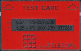 BTT006 Red/Polished Silver Test Card,mint - BT Engineer BSK Service Test Issues