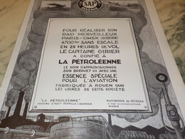 ANCIENNE PUBLICITE LA PETROLEENNE CAPITAINE GIRIER  1926 - Altri & Non Classificati