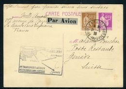 France - Entier Postal Type Paix + Complément De La Baule Pour La Suisse Par Avion ( Sans Surtaxe ) En 1938 - Ref JJ 80 - 1927-1959 Lettres & Documents