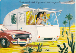 CPSM Pin-up Sexy Vacanciers Voiture Caravane Camping Humour Illustrateur L. CARRIERE N° 50414 - Carrière, Louis