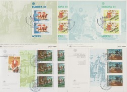 Açores Et Madère 1981, 1982, 1985. Petit Lot De Timbre Et Blocs Europa Oblitérés. Cote +/- 30 € - Sonstige & Ohne Zuordnung