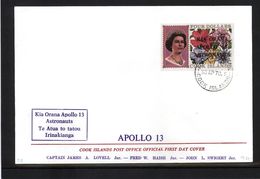 Cook Islands Raumfahrt / Space Apollo 13 Interesting Letter - Oceanië