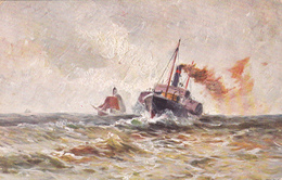 Steamer , Painting Georg M. Meinzolt , Serie 387 - Passagiersschepen