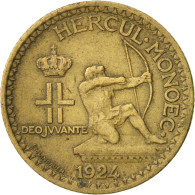 Monnaie, Monaco, Louis II, Franc, 1924, Poissy, TTB, Aluminum-Bronze, KM:111 - 1922-1949 Luigi II