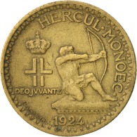 Monnaie, Monaco, Louis II, Franc, 1924, Poissy, TTB, Aluminum-Bronze, KM:111 - 1922-1949 Louis II