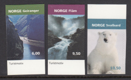 Norway 2005 Scott #1427-#1429 Set Of 3 Fjord, Waterfall, Polar Bear - Tourism - Unused Stamps