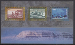 Norway 2006 Scott #1475a Souvenir Sheet Of 3 Norwegian Arctic Expeditions Centenary - Arktis Expeditionen