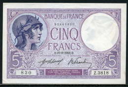 83-France Billet De 5 Francs 1918 B Z3818 Spl - 5 F 1917-1940 ''Violet''