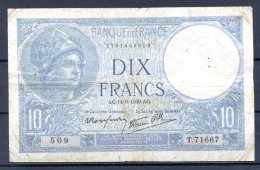 456-France Billet De 10 Francs 1939 AC T71667 - 10 F 1916-1942 ''Minerve''