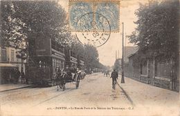 93-PANTIN-LA RUE DE PARIS, ET LA STATION DES TRAMWAYS - Pantin