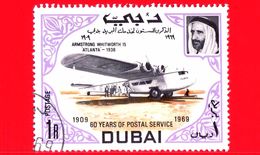 Nuovo - DUBAI - 1969 - 60 Anni Del Servizio Postale -  Navi E Aerei - Armstrong Whitworth 15 'Atlanta,' 1938 - 1 - Dubai