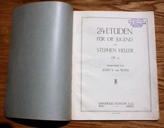 STEPHEN HELLER - 24 ETUDE FOR YOUNG OP. 125 - Music Notebook - Austria, RARE, FREE SHIPPING - Muziek