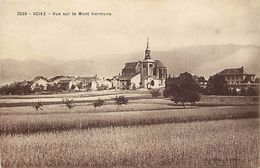 - Haute Savoie -ref-C217 - Sciez - Vue Sur L Eglise Et Le Mont Hermone - Carte Bon Etat - - Sciez