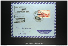 Maroc Journee Du Timbres  11-3-1950 Casablanca XXV Anniversaire De La Premier Liaison Arienne Casablanca - Dakar - Briefe U. Dokumente