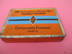 Boite Métallique Ancienne/Cartoucherie Française/CF/50 Cartouches / Double Charge/9 Mm/Paris/Vers1950  BFPP128 - Dosen