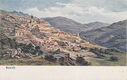 Delcampe - Perlberg Künstlerkarte Litho AK Nazareth Israel Palästina Palestine No. 3594 Palästina No. 2 Jesus Christ Galiläa - Israel