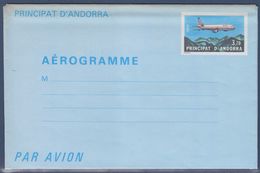 = Principauté D'Andorre Aérogramme Principat D'Andorra Avion Airbus A310 Survolant Lac D'Engolasters - Postwaardestukken & Prêts-à-poster