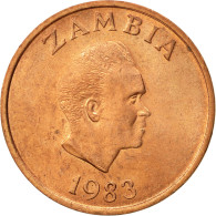 Monnaie, Zambie, Ngwee, 1983, British Royal Mint, TTB+, Copper Clad Steel, KM:9a - Zambie
