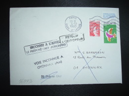 LETTRE TP SABINE DE GANDON 1,40 ROULETTE + VIGNETTE CONTRE LA TUBERCULOSE 1980 OBL.MEC.4-12-1980 PARIS GARE ST LAZARE - Lettres & Documents